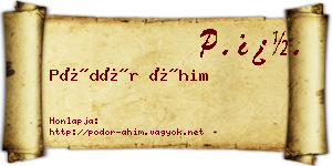 Pödör Áhim névjegykártya